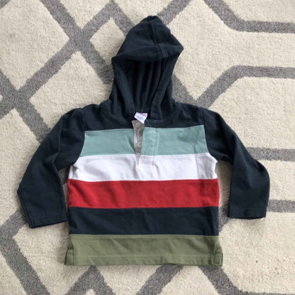 Gymboree rugby shirt with hood. 18-24 months.